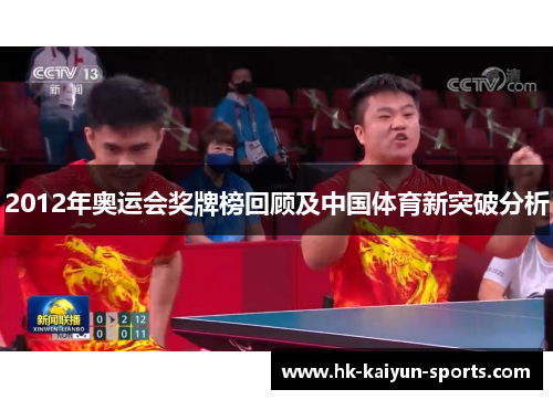 2012年奥运会奖牌榜回顾及中国体育新突破分析